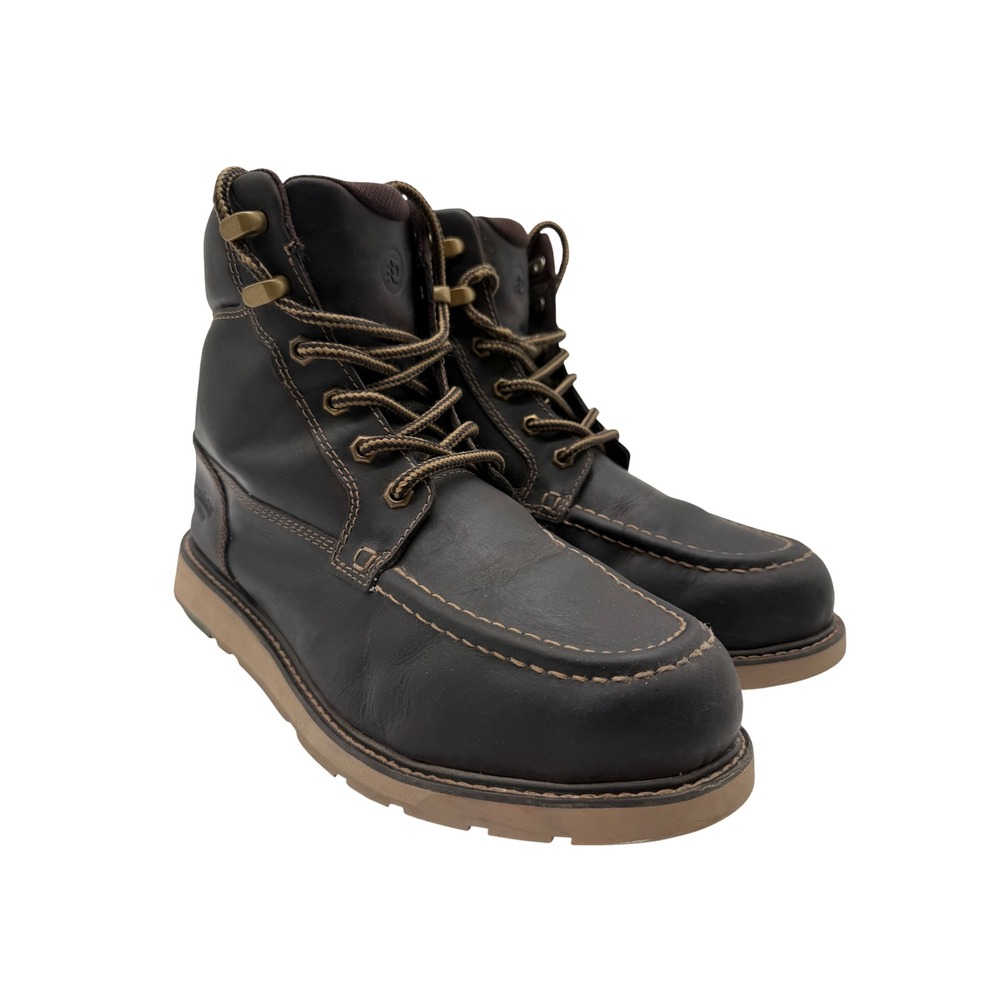 Dunham Briscoe Waterproof Boots Mens 10XW Dark Brown Excellent Leather Moc Toe